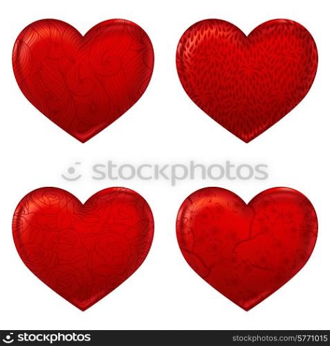 Red hearts 3d simple icon made with meshes.. Red hearts 3d simple icon made with meshes