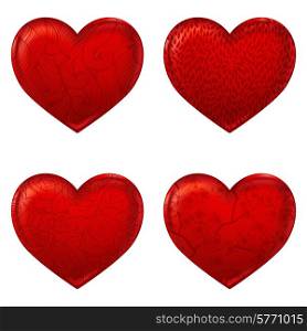 Red hearts 3d simple icon made with meshes.. Red hearts 3d simple icon made with meshes
