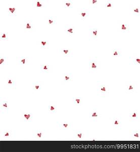 Red hearts background on white