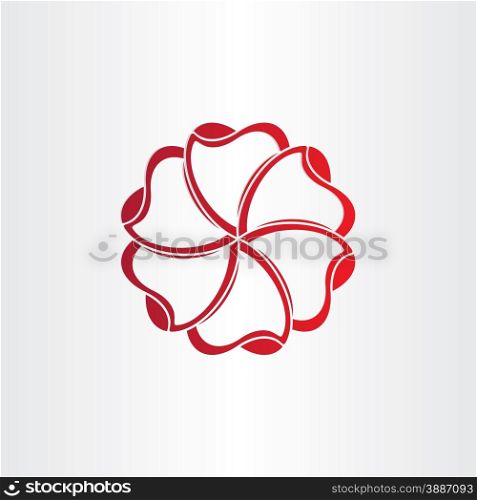 red hearts in circle icon design