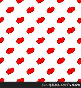 Red hearts pattern. Cartoon illustration of red hearts vector pattern for web. Red hearts pattern, cartoon style