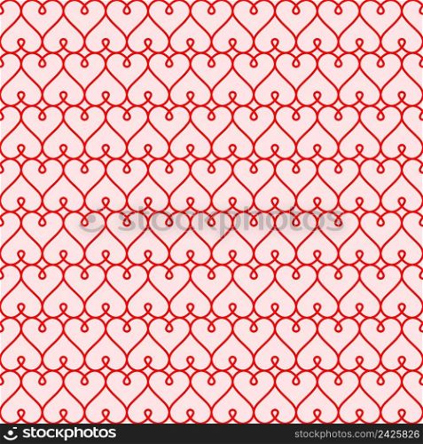 red hearts seamless background, vector background for Valentines day calligraphic hearts for Declaration of love at first sight