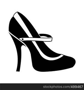 Red high heel shoes icon in simple style isolated on white. Red high heel shoes icon, simple style