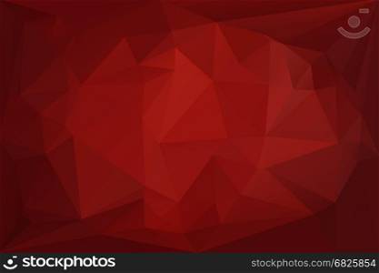 Red horizontal mosaic pattern. Vector illustration. Low polygonal dark futuristic fantasy decorative background.