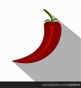 Red hot chili pepper icon. Flat illustration of red hot chili pepper vector icon for web isolated on white background. Red hot chili pepper icon, flat style