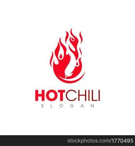 Red hot natural chili icon Template vector Illustration