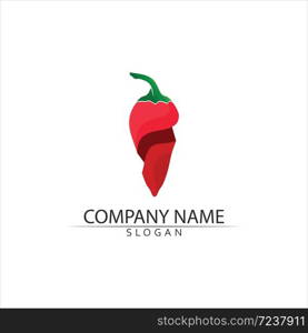 Red hot natural chili icon Template vector Illustration