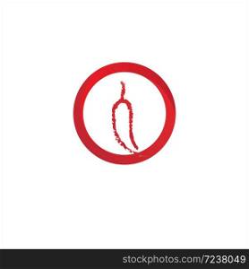 Red hot natural chili icon Template vector Illustration