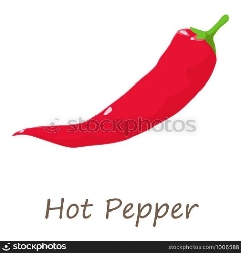 Red hot pepper icon. Isometric of red hot pepper vector icon for web design isolated on white background. Red hot pepper icon, isometric style