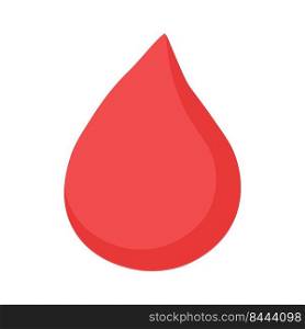 Red icon of a drop of blood.Vector flat illustration icon design.Isolated on white background.