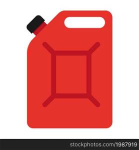 Red jerry can. Gasoline canister.