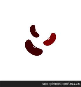 Red kidney beans template logo vector icon illustration design