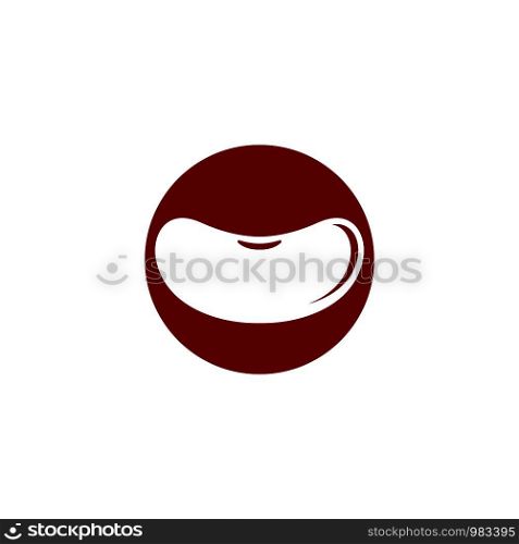 Red kidney beans template logo vector icon illustration design