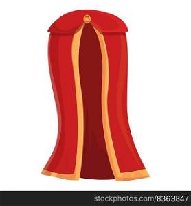 Red king cloak icon cartoon vector. V&ire cape. Super hero. Red king cloak icon cartoon vector. V&ire cape