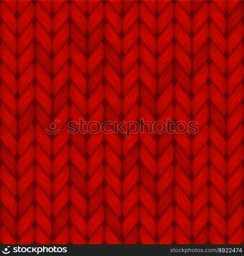 Red knitted seamless pattern wool vector image