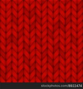 Red knitted seamless pattern wool vector image