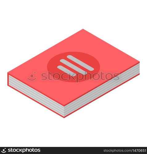 Red lab book icon. Isometric of red lab book vector icon for web design isolated on white background. Red lab book icon, isometric style
