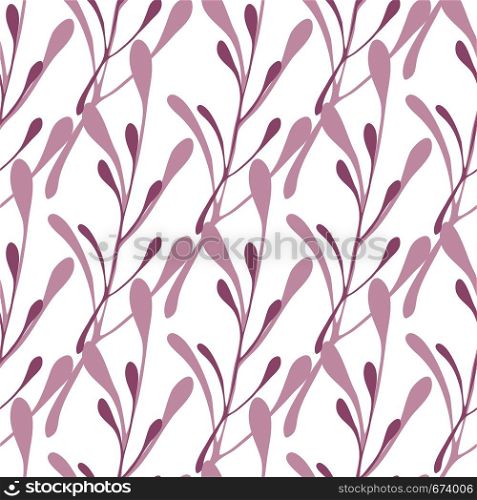 Red leaf branch backdrop. Branches seamless pattern. Vector illustration on white background for textile or book covers, wallpapers, design, graphic art, wrapping. Red leaf branch backdrop. Branches seamless pattern.