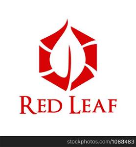 Red Leaf Logo vector design.