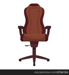 Red leather chair icon cartoon vector. Gamer seat. Streamer office. Red leather chair icon cartoon vector. Gamer seat