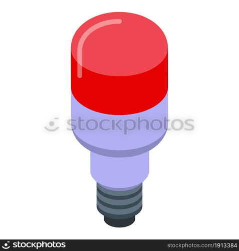 Red led light icon isometric vector. Smart bulb. Idea lamp. Red led light icon isometric vector. Smart bulb