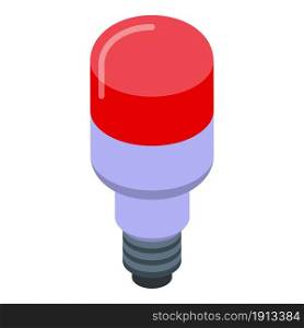 Red led light icon isometric vector. Smart bulb. Idea lamp. Red led light icon isometric vector. Smart bulb