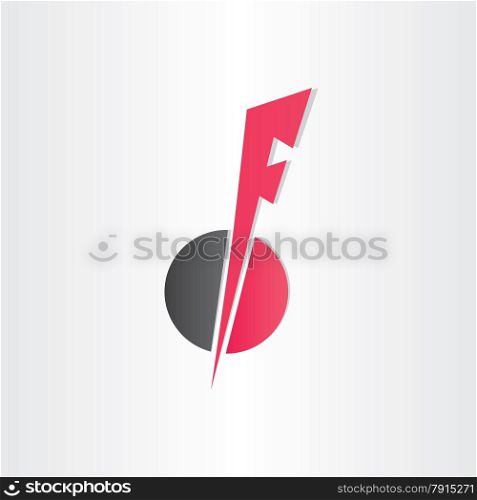 red letter f icon design element emblem