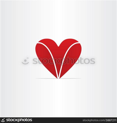 red letter v heart valentine symbol design