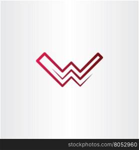 red letter w logo line vector icon