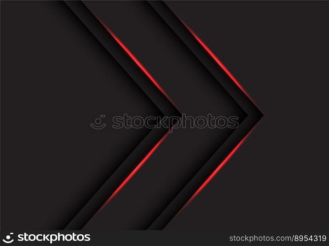 Red light arrows direction on black vector image