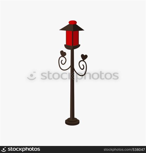 Red light icon in cartoon style on a white background. Red light icon, cartoon style