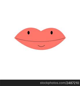 Red lips. Vector isolated on white background, cartoon.. Red lips. Vector isolated on white background, cartoon illustration.