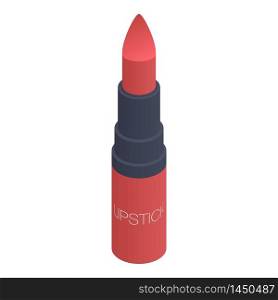 Red lipstick icon. Isometric of red lipstick vector icon for web design isolated on white background. Red lipstick icon, isometric style