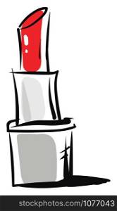Red lipstick, illustration, vector on white background.