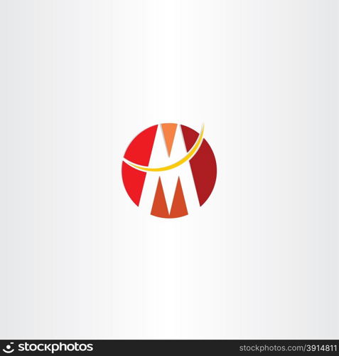 red logo letter m circle icon vector design label