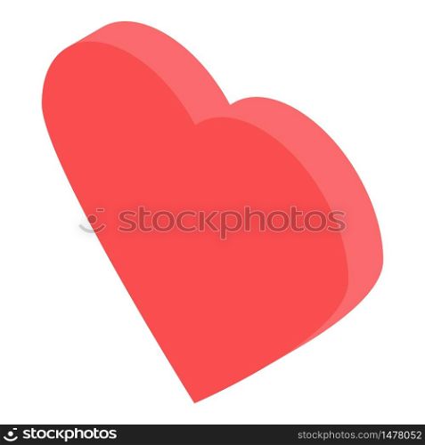 Red love heart icon. Isometric of red love heart vector icon for web design isolated on white background. Red love heart icon, isometric style
