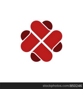 Red Love Heart Logo Template Illustration Design. Vector EPS 10.