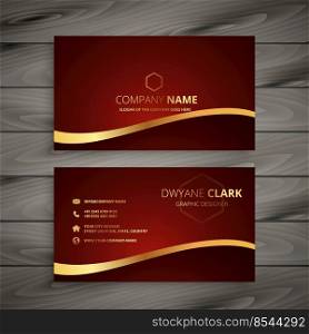 red luxury golden business card design