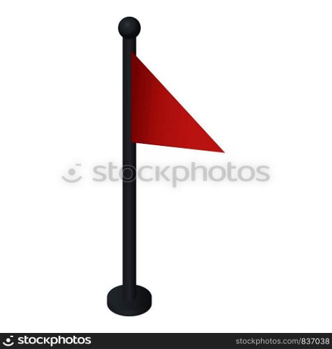 Red map flag icon. Isometric of red map flag vector icon for web design isolated on white background. Red map flag icon, isometric style