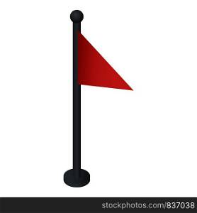Red map flag icon. Isometric of red map flag vector icon for web design isolated on white background. Red map flag icon, isometric style