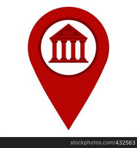 Red map pin icon flat isolated on white background vector illustration. Red map pin icon isolated