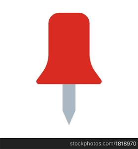 Red map pin vector illustration icon isolated white button element. Position point pin map direction marker place label. Attach thumbtack location pointer icon notice pinned pushpin navigation busines