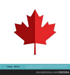 Red Maple Leaf Icon Vector Logo Template Illustration Design. Vector EPS 10.