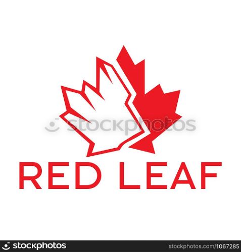 Red maple leaf logo design. Canada symbol logo.