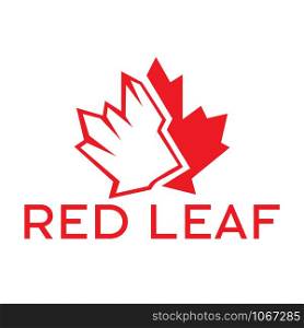Red maple leaf logo design. Canada symbol logo.