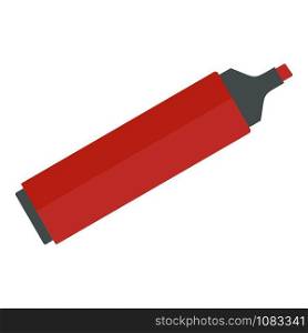 Red marker icon. Flat illustration of red marker vector icon for web design. Red marker icon, flat style