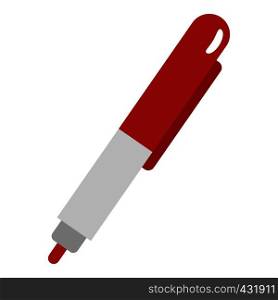 Red marker pen icon flat isolated on white background vector illustration. Red marker pen icon isolated