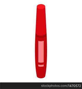 Red mascara icon. Isometric of red mascara vector icon for web design isolated on white background. Red mascara icon, isometric style