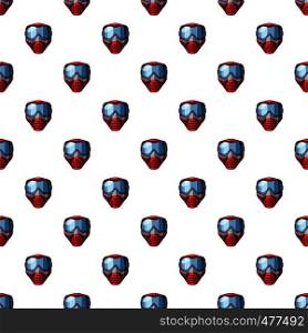 Red mask for paintball pattern seamless repeat in cartoon style vector illustration. Red mask for paintball pattern