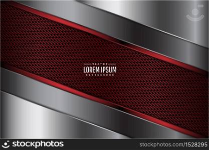 Red metal technology background with gray and dark space vector illustration.